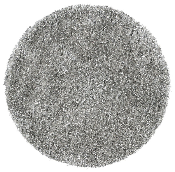 Alora Decor Pearl Hand-Tufted Round Shag Rug 3' X 3' — Pearl Gray Polyester/Lurex Deep Pile, Luxe Shimmer PEAPE1001003303RD