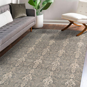 Pearl Hand-knotted Wool Silk Persian Motif Area Rug for Living Room or Bedroom