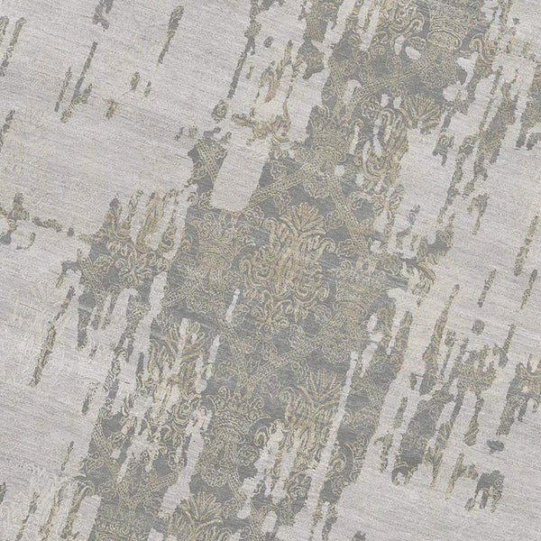 Pearl Hand-knotted Wool Silk Persian Motif Area Rug Soft Pile Living Room Accent