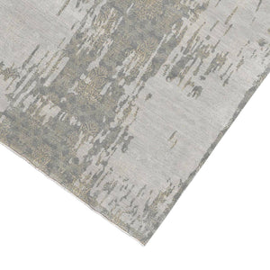 Pearl Hand-knotted Wool Silk Persian Motif Area Rug Soft Pile Living Room Accent