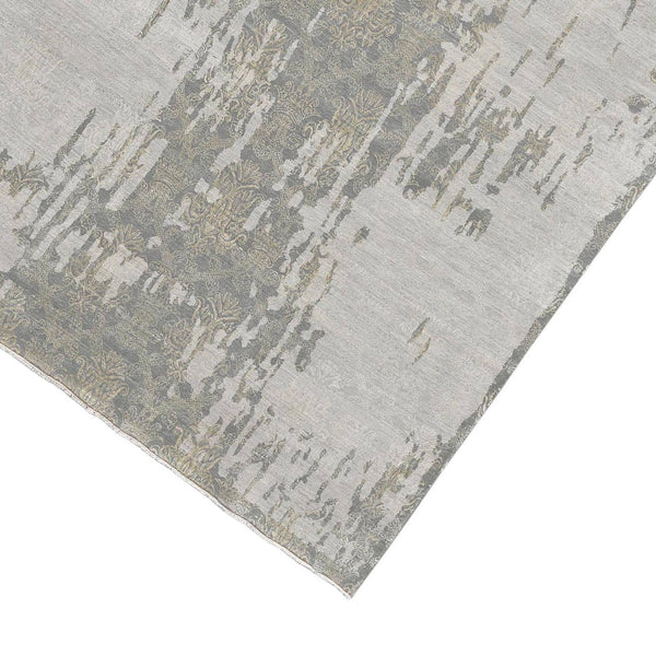 Pearl Hand-knotted Wool Silk Persian Motif Area Rug Soft Pile Living Room Accent