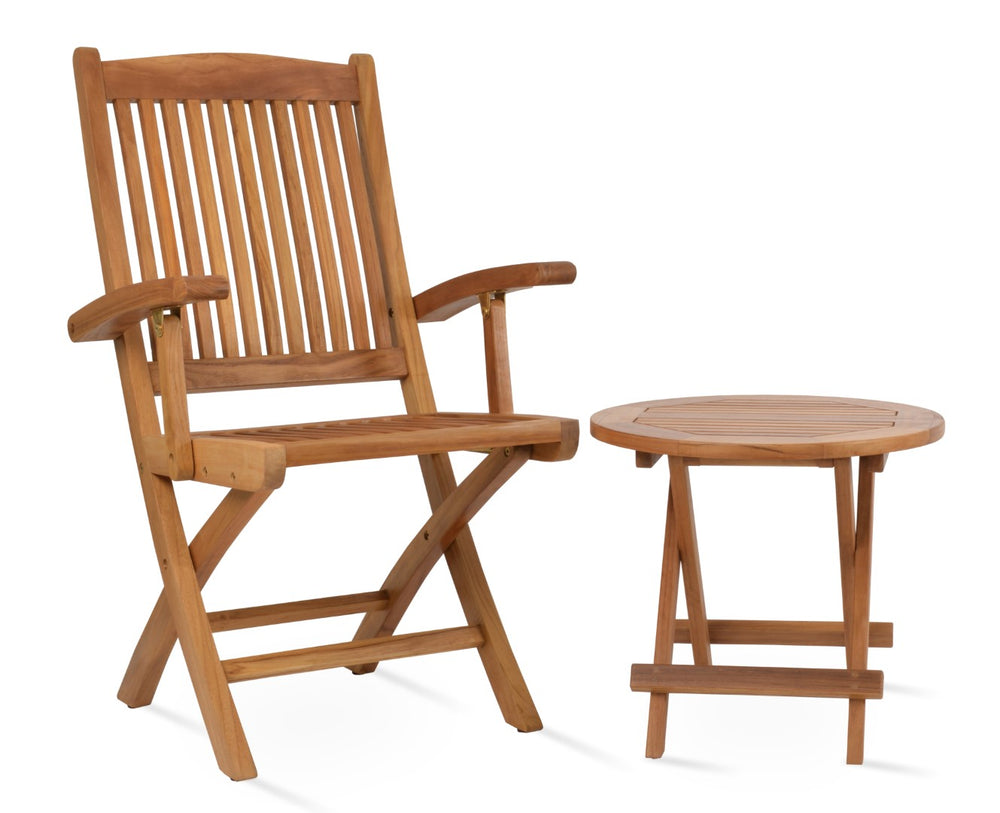 Soho Concept Pedasa Folding Armchair - Grade A Solid Teak Wood, Waterproof Cushion, Durable Outdoor Seating Natural  Soho-concept-dining-chair-14120