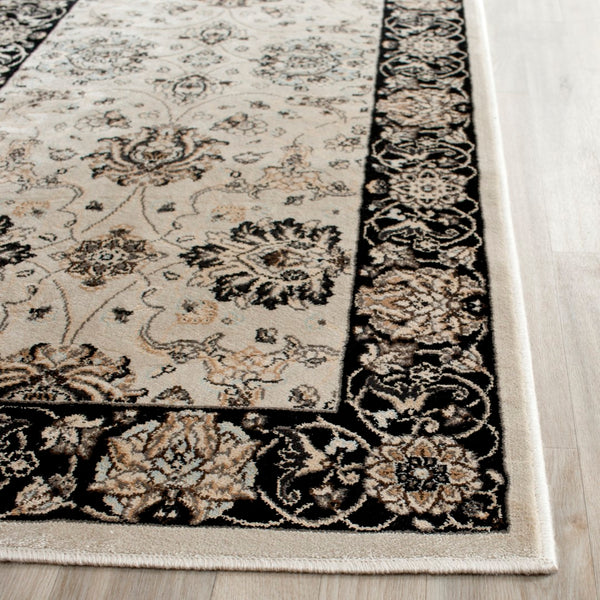 Safavieh Persian Garden 608d Luxurious Power Loomed Area Rug - Elegant Floral Design For Timeless Decor Ivory ,Black 100% Viscose Peg608d-6