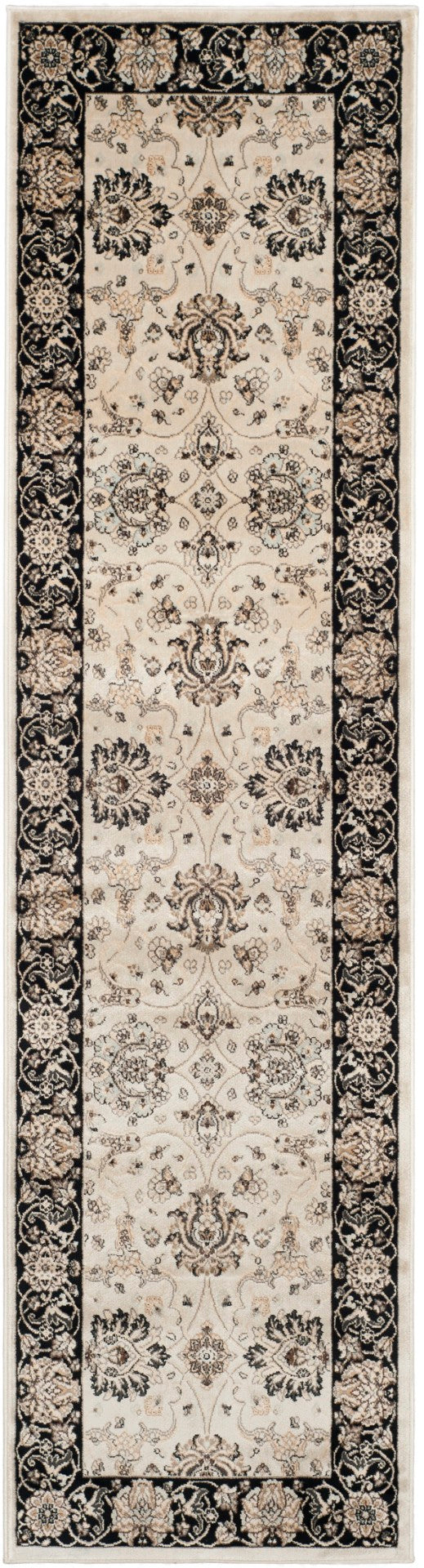 Safavieh Persian Garden 608d Luxurious Power Loomed Area Rug - Elegant Floral Design For Timeless Decor Ivory ,Black 100% Viscose Peg608d-6