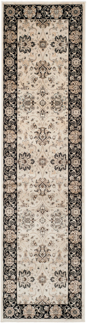 Safavieh Persian Garden 608d Luxurious Power Loomed Area Rug - Elegant Floral Design For Timeless Decor Ivory ,Black 100% Viscose Peg608d-6
