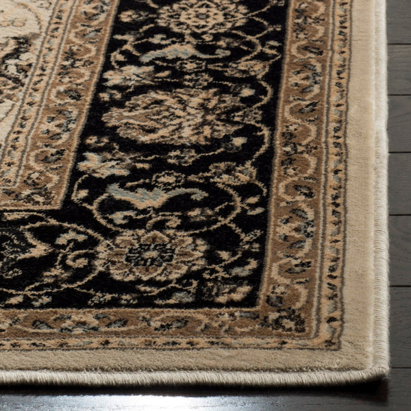 Safavieh Persian Garden 608d Luxurious Power Loomed Area Rug - Elegant Floral Design For Timeless Decor Ivory ,Black 100% Viscose Peg608d-6