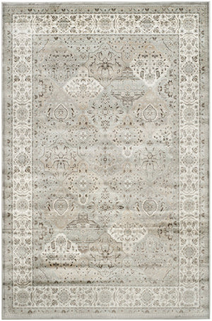 Safavieh Persian Garden 609w Silver Ivory Area Rug - Elegant 5'3" X 7'3" Power-loomed Viscose Design Silver ,Ivory 100% Viscose Peg609w-5