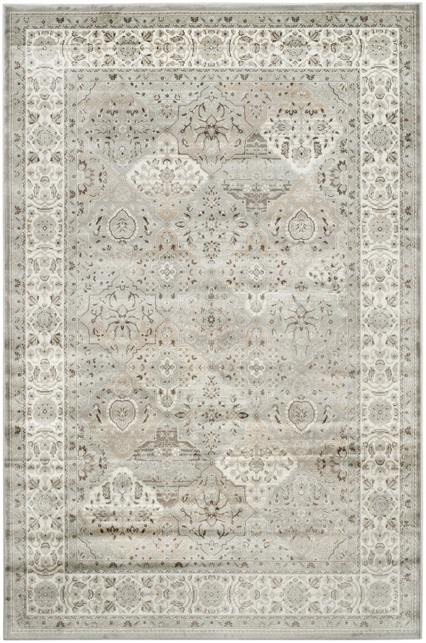 Safavieh Persian Garden 609w Silver Ivory Area Rug - Elegant 5'3" X 7'3" Power-loomed Viscose Design Silver ,Ivory 100% Viscose Peg609w-5