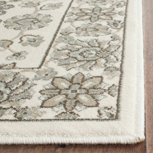 Safavieh Persian Garden 610q Exquisite Area Rug - Timeless Floral Geometric Patterns For Elegant Spaces Silver ,Cream 100% Viscose Peg610q-4