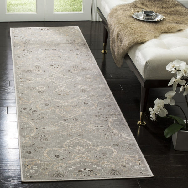 Safavieh Persian Garden Area Rug - Luxurious Viscose Design With Timeless Floral Patterns For Elegant Spaces Silver ,Beige 100% Viscose Peg614q-4