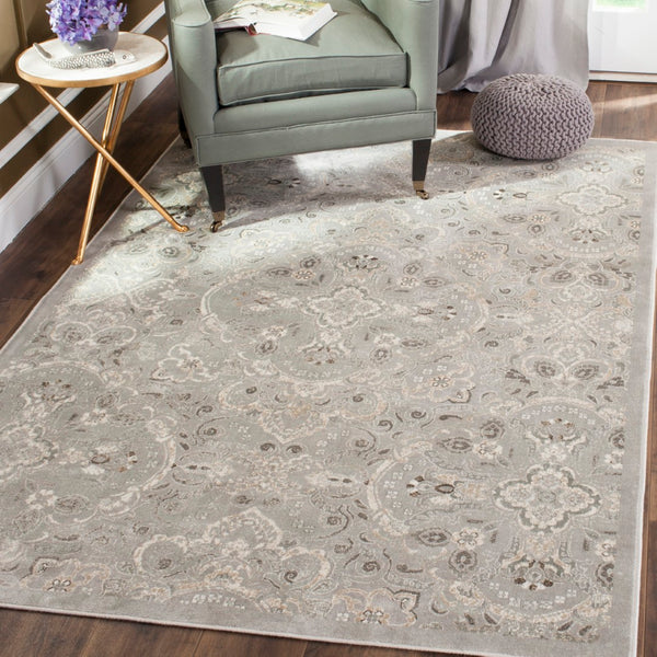 Safavieh Persian Garden Area Rug - Luxurious Viscose Design With Timeless Floral Patterns For Elegant Spaces Silver ,Beige 100% Viscose Peg614q-4