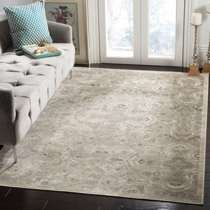 Safavieh Persian Garden Area Rug - Luxurious Viscose Design With Timeless Floral Patterns For Elegant Spaces Cream ,Silver 100% Viscose Peg614w-4