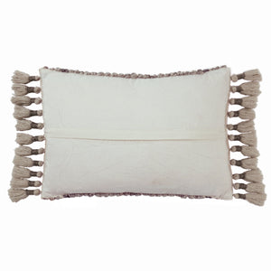 Jaipur Living Jaipur Living Celie Fringe Lumbar Pillow Wool Blend Textured Ivory Gray Accent Poly Fill PLW103695