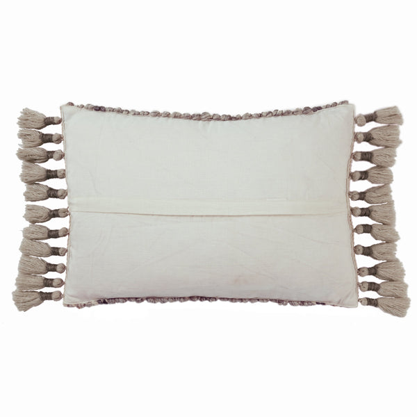 Jaipur Living Jaipur Living Celie Fringe Lumbar Pillow Wool Blend Textured Ivory Gray Accent Poly Fill PLW103695