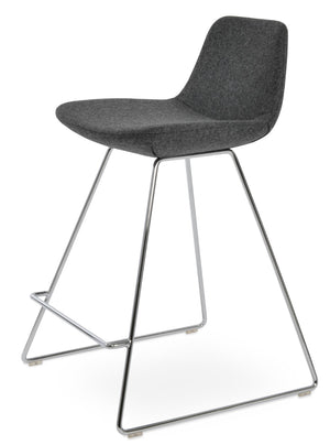 Soho Concept Pera Wire Bar & Counter Stools In Luxurious Camira Blazer Wool Fabric - 10-year Guarantee, Dark Grey Dark Grey  Soho-concept-dining-chair-09293