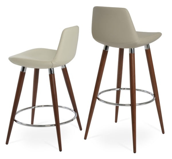 Soho Concept Pera Ana Barstools & Counterstools - Stylish Upholstered Seats With 10-year Guarantee, Made In Turkey! Walnut,Cream  Soho-concept-dining-chair-09322