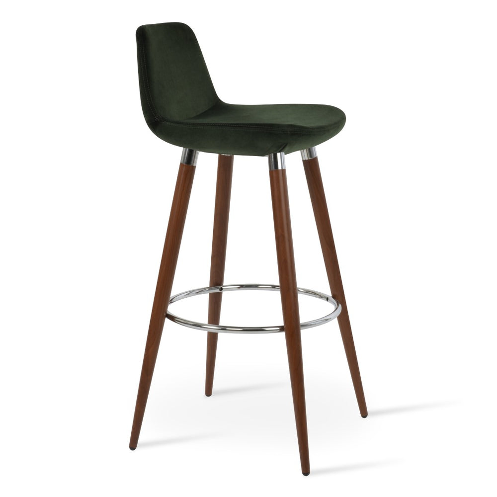 Soho Concept Pera Ana Barstools & Counterstools - Stylish Velvet, Nubuck, Camira Fabrics + 10-year Warranty! Walnut,Green  Soho-concept-dining-chair-09308