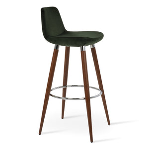 Soho Concept Pera Ana Barstools & Counterstools - Stylish Velvet, Nubuck, Camira Fabrics + 10-year Warranty! Walnut,Green  Soho-concept-dining-chair-09308