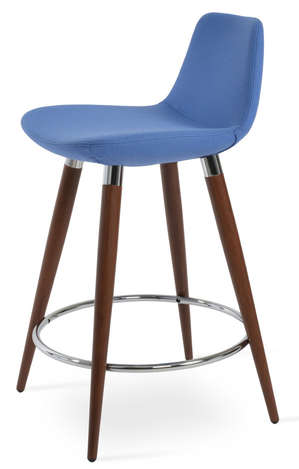 Soho Concept Pera Ana Barstools & Counterstools - Elegant Camira Wool Fabric, 10-year Guarantee, Stylish Design Walnut,Blue  Soho-concept-dining-chair-09315