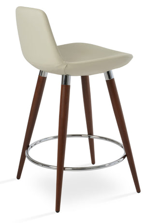 Soho Concept Pera Ana Barstools & Counterstools – Modern Leatherette Design With Durable Metal Base & 2-year Guarantee Walnut,Cream  Soho-concept-dining-chair-09316