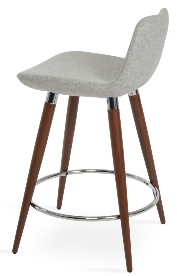 Soho Concept Pera Ana Barstools & Counterstools - Elegant Camira Wool Fabric, 10-year Guarantee, Stylish Design Walnut,Silver  Soho-concept-dining-chair-07023