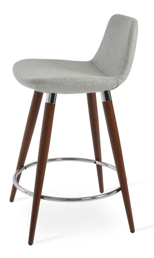 Soho Concept Pera Ana Barstools & Counterstools - Elegant Camira Wool Fabric, 10-year Guarantee, Stylish Design Walnut,Silver  Soho-concept-dining-chair-09319