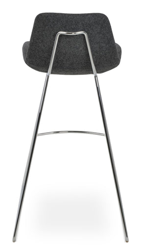 Soho Concept Pera Stylish Barstools & Counterstools With Premium Camira Wool, 10-year Guarantee, Sleek Design Chrome,Dark Grey  Soho-concept-dining-chair-09348