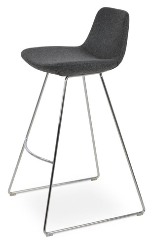 Soho Concept Pera Stylish Barstools & Counterstools With Premium Camira Wool, 10-year Guarantee, Sleek Design Chrome,Dark Grey  Soho-concept-dining-chair-07038