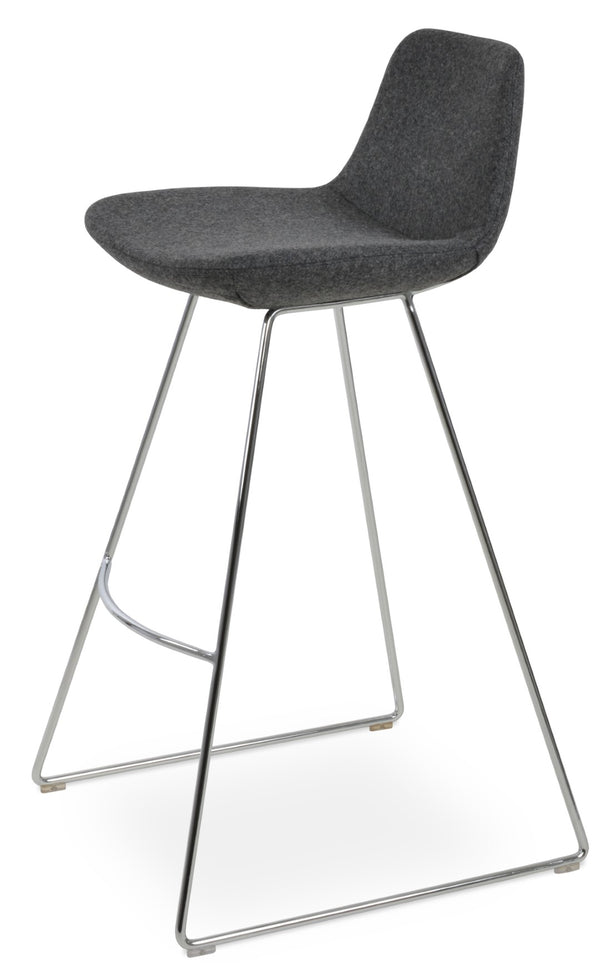 Soho Concept Pera Stylish Barstools & Counterstools With Premium Camira Wool, 10-year Guarantee, Sleek Design Chrome,Dark Grey  Soho-concept-dining-chair-07038