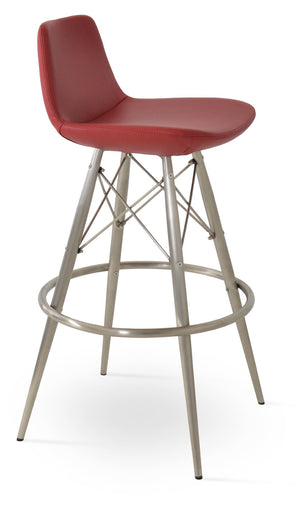 Soho Concept Pera Modern Barstools & Counterstools – Stylish Leatherette, Swivel Functionality & 2-year Warranty Red  Soho-concept-dining-chair-09352