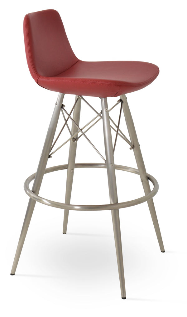 Soho Concept Pera Modern Barstools & Counterstools – Stylish Leatherette, Swivel Functionality & 2-year Warranty Red  Soho-concept-dining-chair-09352
