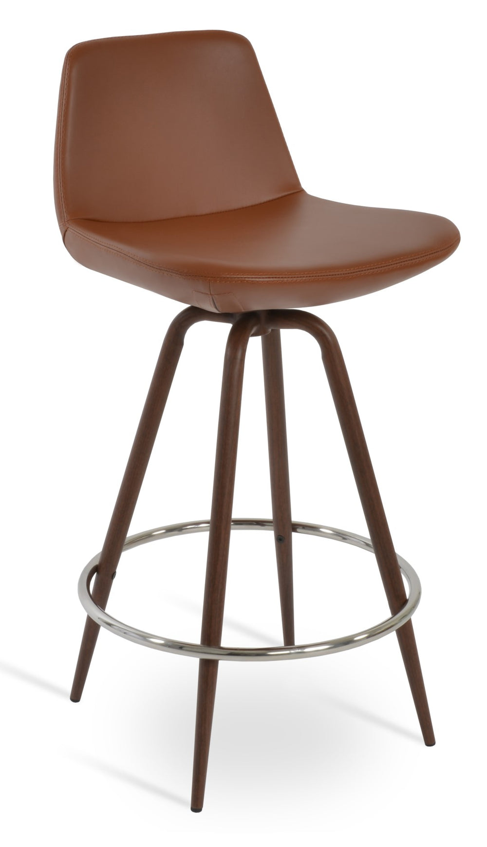 Soho Concept Pera Ana Bar And Counter Stools - Elegant Metal & Walnut Design, Premium Fabrics, 10-year Warranty Walnut  Soho-concept-dining-chair-09364