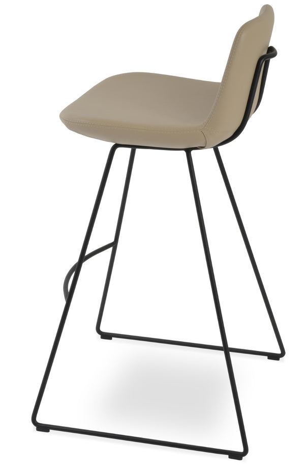 Soho Concept Pera Modern Barstools & Counterstools - Stylish Leatherette, Chrome Base, 2-year Guarantee, 350 Lbs Capacity Black  Soho-concept-dining-chair-09377