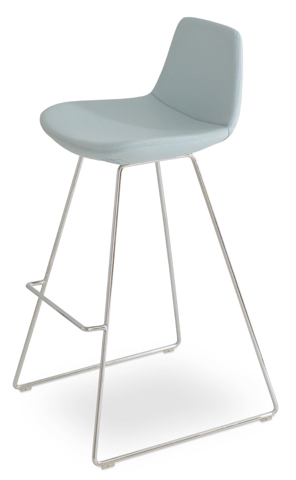 Soho Concept Pera Wire Barstools & Counterstools With Premium Fabrics - Stylish, Durable Design With 10-year Warranty Chrome,Blue  Soho-concept-dining-chair-09380