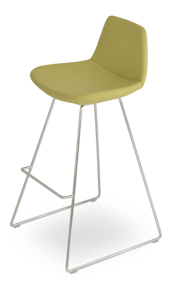 Soho Concept Pera Wire Barstools & Counterstools With Premium Fabrics - Stylish, Durable Design With 10-year Warranty Chrome,Green  Soho-concept-dining-chair-09379