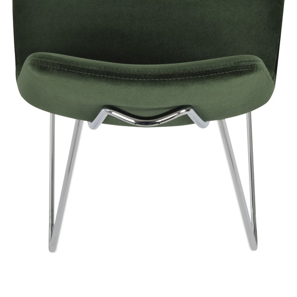 Soho Concept Pera Modern Barstools & Counterstools - Stylish Fabric Options, 10-year Guarantee, Made In Turkey Chrome,Green  Soho-concept-dining-chair-07029