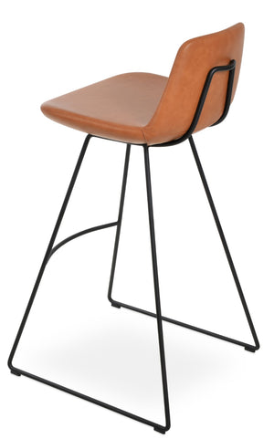 Soho Concept Pera Modern Barstools & Counterstools - Stylish Leatherette, Chrome Base, 2-year Guarantee, 350 Lbs Capacity Black  Soho-concept-dining-chair-09336