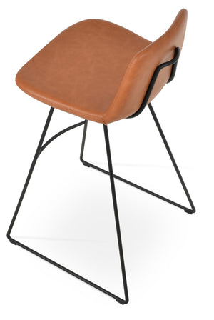 Soho Concept Pera Modern Barstools & Counterstools - Stylish Leatherette, Chrome Base, 2-year Guarantee, 350 Lbs Capacity Black  Soho-concept-dining-chair-07034