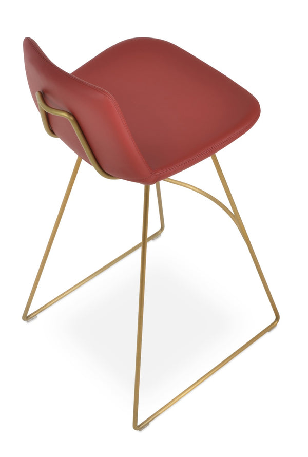 Soho Concept Pera Modern Barstools & Counterstools - Stylish Leatherette, Chrome Base, 2-year Guarantee, 350 Lbs Capacity Gold,Red  Soho-concept-dining-chair-09340