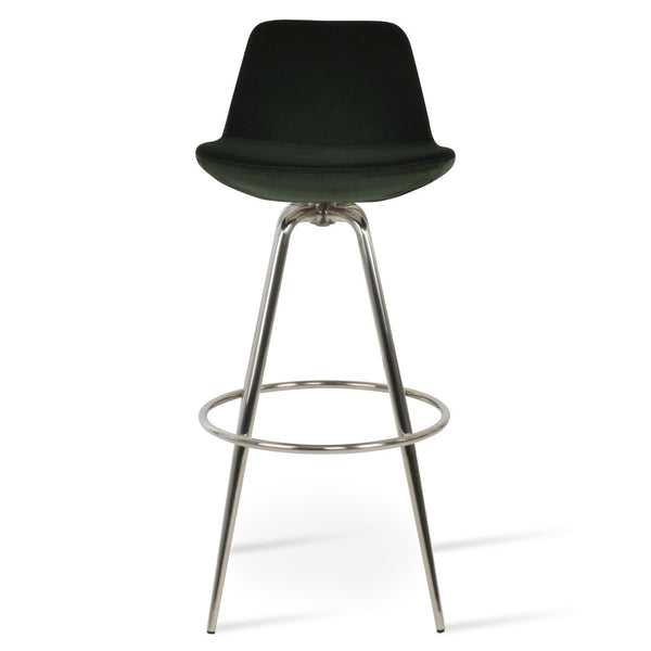Soho Concept Pera Max Stylish Barstools & Counterstools In Boucle, Velvet & Nubuck – Modern Design & 10-year Warranty Green Steel Tubular Legs Black ,S.Steel ,Walnut Finish Soho-concept-dining-chair-09341