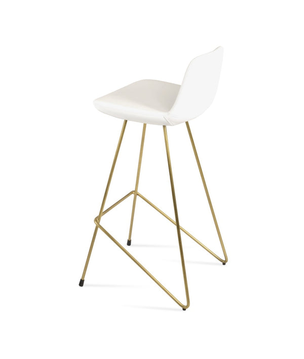Soho Concept Pera Cat Barstools & Counterstools - Modern Wire Design, Soft Leatherette, 2-year Guarantee, Chrome Finish Brass,White  Soho-concept-dining-chair-09394