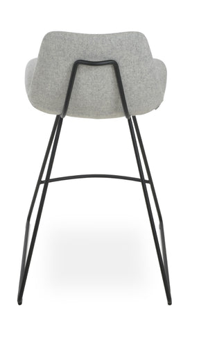 Soho Concept Pera Stylish Barstools & Counterstools With Premium Camira Wool, 10-year Guarantee, Sleek Design Black,Silver  Soho-concept-dining-chair-09400