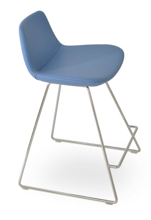 Soho Concept Pera Wire Barstools & Counterstools - Stylish Leatherette Options, 2-year Warranty, Limited Stock! Blue  Soho-concept-dining-chair-09409