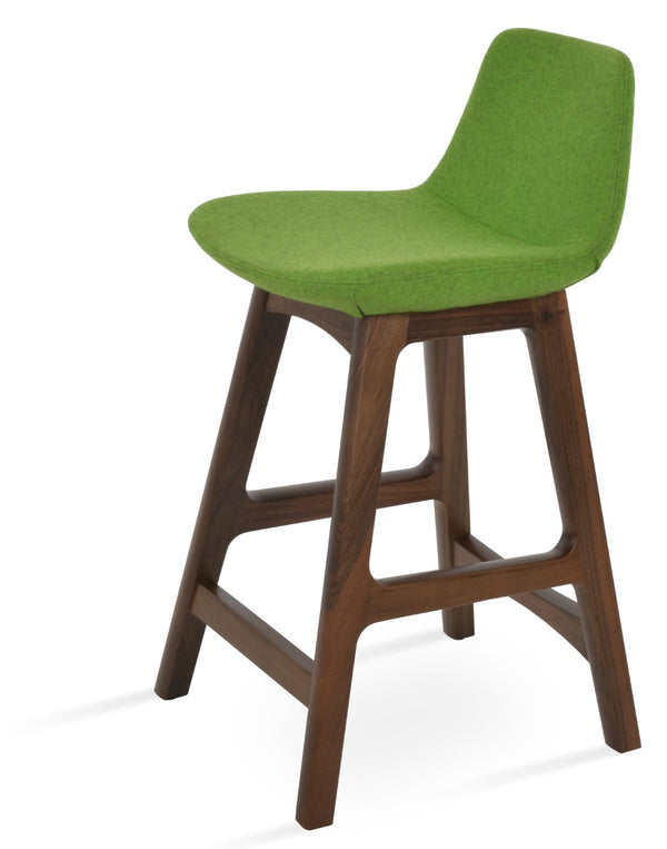 Soho Concept Pera Stylish Barstools & Counterstools, Solid Wood With Premium Upholstery, 10-year Warranty! Walnut  Soho-concept-dining-chair-07060