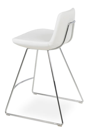 Soho Concept Pera Modern Barstools & Counterstools - Stylish Leatherette, Chrome Base, 2-year Guarantee, 350 Lbs Capacity Chrome,White  Soho-concept-dining-chair-09399