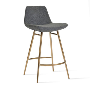 Soho Concept Pera Galata Barstools & Counterstools - Stylish Wool Fabric, 10-year Guarantee, Sturdy Metal Base Silver Steel Tubular Legs Soho-concept-dining-chair-09422