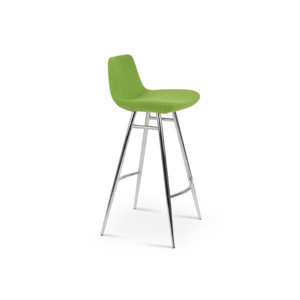 Soho Concept Pera Galata Barstools & Counterstools - Stylish Wool Fabric, 10-year Guarantee, Sturdy Metal Base Chrome Steel Tubular Legs Soho-concept-dining-chair-09424