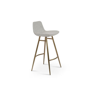 Soho Concept Pera Galata Barstools & Counterstools - Stylish Wool Fabric, 10-year Guarantee, Sturdy Metal Base Brass,Silver Steel Tubular Legs Soho-concept-dining-chair-09426
