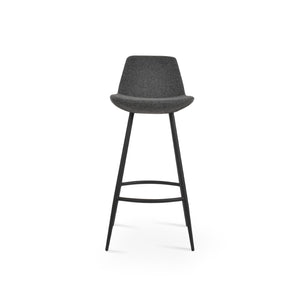 Soho Concept Pera Galata Barstools & Counterstools - Stylish Wool Fabric, 10-year Guarantee, Sturdy Metal Base Black,Dark Grey Steel Tubular Legs Soho-concept-dining-chair-09420