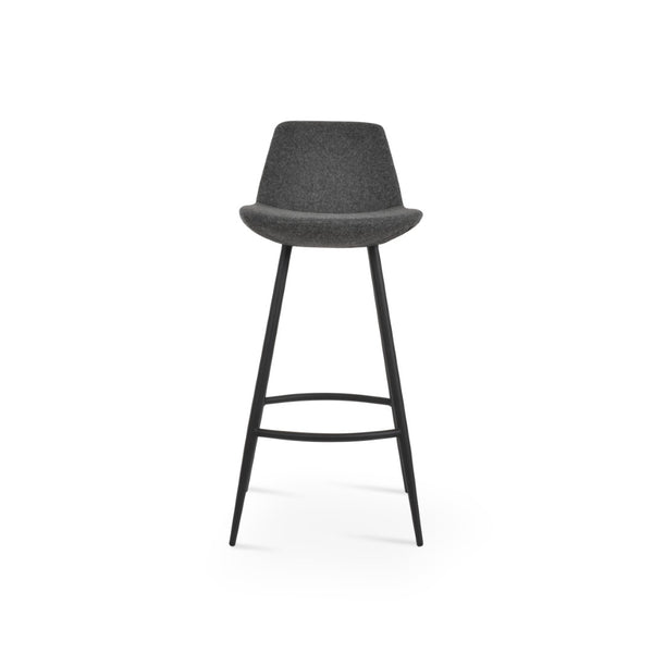 Soho Concept Pera Galata Barstools & Counterstools - Stylish Wool Fabric, 10-year Guarantee, Sturdy Metal Base Black,Dark Grey Steel Tubular Legs Soho-concept-dining-chair-09420